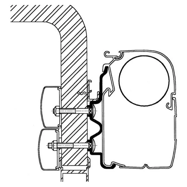 Thule Adapter Hymer Exsis / Hymer Camp Bis Baujahr 2011, Länge 5,5 M