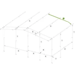 Brand Dachstange Vorzelt Gebogen, Stahl 25x1 Mm, 270-320 Cm