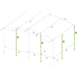 Brand Orkanstütze Vorzelt, Stahl 25x1 Mm, 165-260 Cm