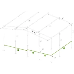 Verandastange Brand Vorzelt-Schellenstab, Stahl 22x1 Mm, 80-120 Cm