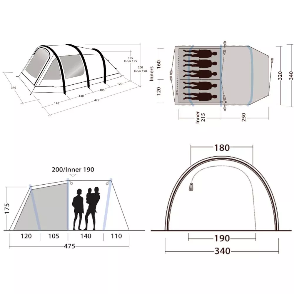 Aufblasbares Campingzelt Outwell Starhill 5A – Bild 2